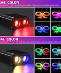 Dual Color Starlight Headliner Kit For Cars With Fiber Optic Star Ceiling Lights, Sound Activated, App And Remote Control, 600 Fibers, 9.8ft Length, Compact 32W Upgrade showing color modes
