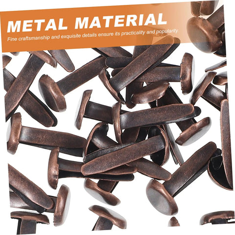 Fifty Piece Double Foot Spikes Metal Brads For Scrapbooking And DIY Crafts Durable Paper Fasteners