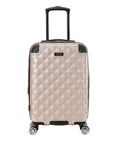 Front view of Diamond Tower Hardside Luggage With Expandable Design Rose Gold Finish Eight Wheel Spinner Travel Case