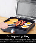 Electric Griddle And Indoor Grill With Interchangeable Plates For Grilling And Griddling Sear Steaks Burgers Salmon And Veggies