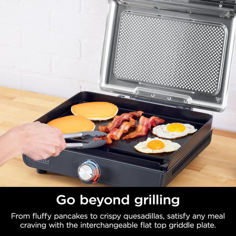 Electric Griddle And Indoor Grill With Interchangeable Plates For Grilling And Griddling Sear Steaks Burgers Salmon And Veggies