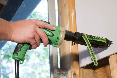 Corded Drywall Screw Gun With 6.6 Amp Brushed Motor Pro Grade SuperDrive Power Collated Magazine for quick drywall fastening