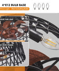 Space Saving 16 Inch Caged Ceiling Fan With Lights Remote Control Matte Black Finish Dope Sleek Farmhouse Style