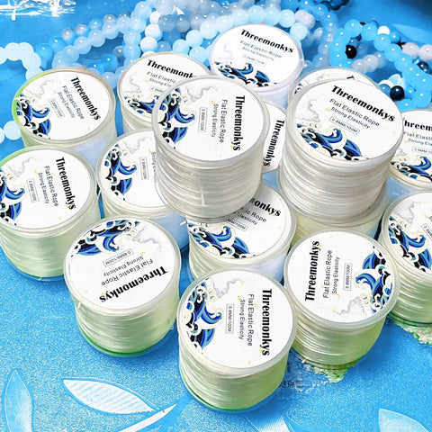 Flat 0.8 mm Elastic Bead Rope for Jewelry Making, Clear Polyester Spandex String, Durable Beading Elastic Cord, 100 m Rolls