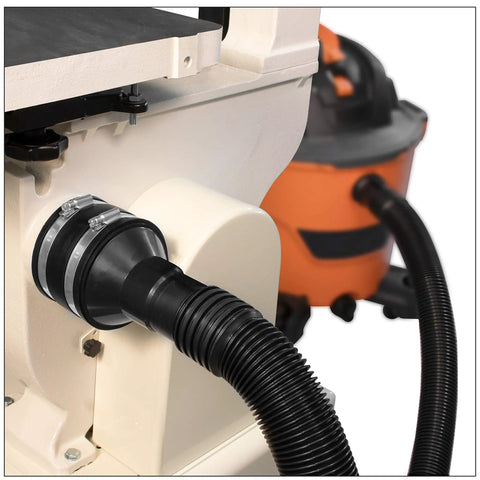 4 Inch To Two And A Half Inch Reducer Hose Adapter for Dust Collection converts four inch hose to two and a half inch vacuum fitting installed
