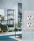 6 Pack Sparkling Rhinestone Wall Plate Covers For Light Switches And Outlets, Silver Bling Decor in modern living room