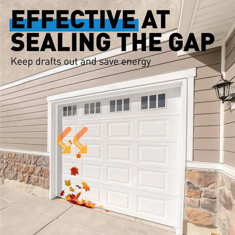 No Fuss Easy Fit Garage Door Weather Stripping Top And Sides 34.4Ft Universal Rubber Seal With Adhesive Backing in use