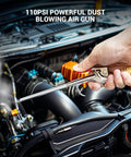 Using 110 PSI air gun from 20 Piece Must Have Air Tool Kit For Air Compressors With One Quarter Inch NPT Quick Connects.