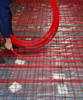 Three Quarters Inch PEX A Flexible Tubing For Potable Water Two Hundred Feet Non Oxygen Barrier Red Tubing Installation