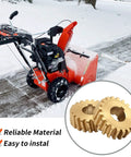 2 Pack Worm Gear Replacement For Craftsman Yard Man MTD Snowblowers Heavy Duty Durable Spline Gear with snowblower in snow