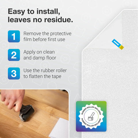 Clear Non Slip Stair Treads For Wooden Steps Indoor With Roller 15 PCS Pre Cut Peel And Stick Anti Slip Strips installation instructions