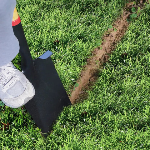 Heavy Duty Spade Shovel With Wooden D Handle For Digging And Edging Square Flat Garden Shovel 45 Inch cutting through grass