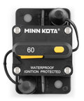 Image of 60 Amp Marine Grade Trolling Motor Circuit Breaker With Manual Reset And Push To Trip Power Cutoff, Dual Function Protection For Boats