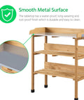 Potting Bench With Natural Wood Top And 3 Tier Shelves Outdoor Garden Workstation With Hooks Fir Wood Potting Table For Planting Storage Organizer For Soil Bags And Tools Space Saving Garden Work Bench