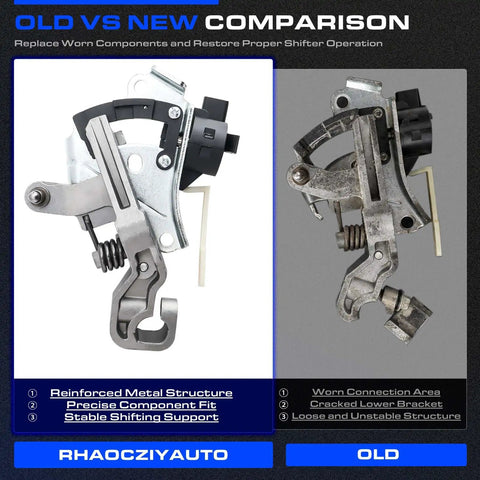 Old and new Dodge Ram Gear Shift Bracket With Solenoid Replacement Fits 2009 2018 Ram 1500 2500 3500 And Ram 1500 Classic 2009 2021 Drop in OE Style Mopar 68470756AA Compatible comparison
