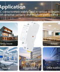 Top Shelf 25A AC Contactor 2NO 2 Pole 120V Coil DIN Rail Mount in various application settings like home, school, hospital, and mall.