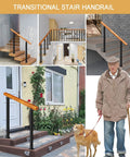 Easy Setup Top Shelf Adjustable Wooden Stair Railing For Decks And Patios Floor Mount Indoor Outdoor Handrail Bannister With Custom Pillar Options And Straightforward Fit For Any Home Project. Images showing various settings of wooden stair railings.
