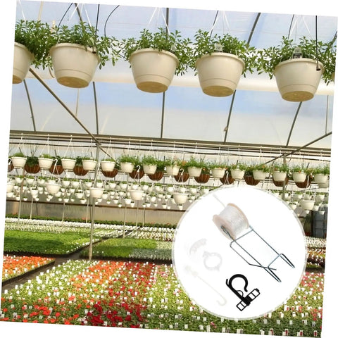 Garden Support Hooks Kit For Greenhouse With Plant Bracket Hooks Tomato Roller And Cherry Hanging System For Easy Install Long Lasting Use For Vines With Durable Weatherproof Design