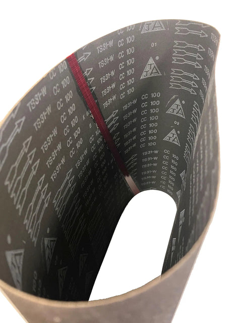 Close-up of Drum Sander Feed Belt Conveyor Fits Grizzly G0458 18 Inch Drum Sander Replacement Belt Silicon Carbide