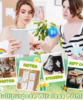 Two women using the Ultra Compact Mini Sticker Printer And Portable Wireless Craft Maker for Students, printing notes and stickers.