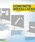 Concrete installation guide for 14.110 Super UT Newel Post Fastener For Staircases No Wrench Install Anchors Posts Directly