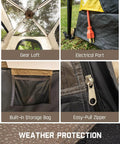Interior features of 4 Person Instant Cabin Tent That Pops Up in 60 Seconds with Rainfly and Windproof Design, Easy Family Camping Gear