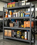Heavy Duty 4 Tier Metal Storage Shelves 2500 Lb Capacity Garage Workshop Shelving Units Industrial Racks For Warehouse Basement Sturdy Steel Frame Built Like A Tank Adjustable Shelves in garage with tools and storage bins