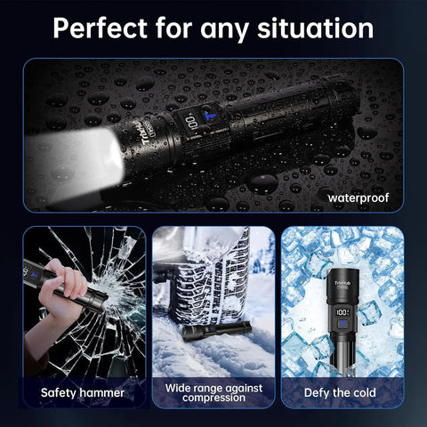 Rechargeable LED Flashlights 2 Pack With 5 Modes And Zoomable Beam LCD Battery Level Display USB Rechargeable for emergencies