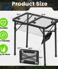Adjustable Folding Camping Table With Three Height Levels Up To 27 Inches Perfect Grill Prep Table With Mesh Bag For Outdoor Dining