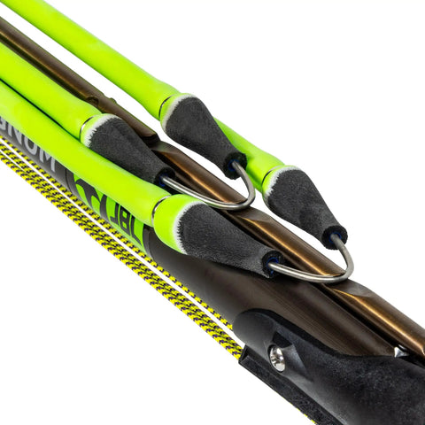 Close-up of speargun with Spearfishing Replacement Band Five Eighths Inch Nitro Band with Stainless Steel Wishbone and Compound X