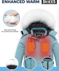 Girls Windproof Hooded Mountaineering Jacket For Ski And Snowboard Sessions Cozy Warm Winter Coat With Detachable Hood Adjustable Cuffs