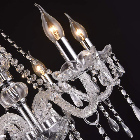 Dope Modern 12 Light K9 Crystal Chandelier Pendant Ceiling Light in European Style for Dining Room detail view of crystal drops