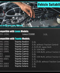 Vehicle suitability chart for Heavy Duty Vacuum Power Brake Booster Replacement For Toyota Camry Avalon Solara And Lexus Es300.