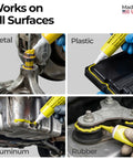Applying Yellow Torque Seal Marker for Bolts and Fasteners Tamper Proof Cross Check Indicator on metal, plastic, aluminum, and rubber surfaces