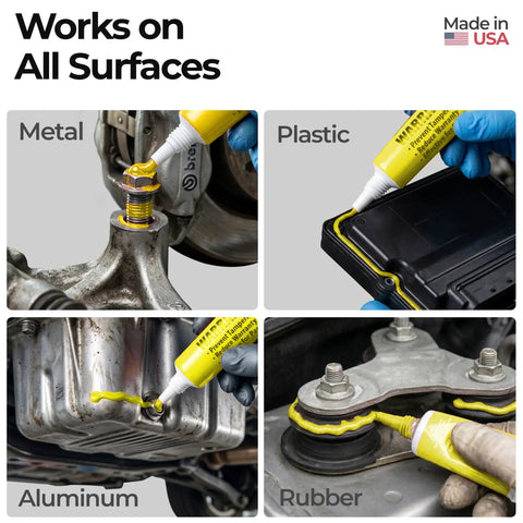 Applying Yellow Torque Seal Marker for Bolts and Fasteners Tamper Proof Cross Check Indicator on metal, plastic, aluminum, and rubber surfaces