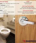 Chrome Commercial Door Handle And Bathroom Door Lock With Vacant Occupied Indicator For Public Restrooms In Industrial Buildings High Visibility Status For Busy Places And Staff Or Guests Easy Read Lock Status installed on wooden door