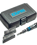Ultra Precision Torque Limiting Screwdriver Set With Adjustable Range From 1.5 To 6 Inch Pounds In 0.05 Pound Increments For Electronics Computers And Delicate Instruments One Hand Torque Quick Adjust For Precise Electronics Repair with case and bits displayed