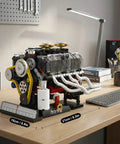 V8 Engine Model Kit For STEM Builders A Real Hands On Build And Drive Display With Full Internal Motion View And Dual Mode Operation Letting You Assemble Observe Run And Show Off A Lean Legit High Tech Mechanical Playground. 21cm desktop model
