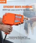 Person using stud welder dent repair kit for auto body fixes, 800W spot welder with 5 welding modes on car panel