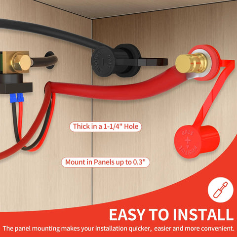 Heavy Duty Remote Battery Terminals 3/8 Stud Jump Post Kit With Durable Cover 250A Amp Charging Hookup for easy installation in panels