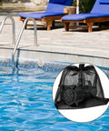 Heavy Duty Pond Pump Filter Bag Black Mesh Barrier For Outdoor Ponds And Water Features 17.7 By 17.7 Inches in use by pool