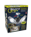 Box packaging of Beyond Bright LED Ultra Bright Garage Light With Three Adjustable Panels For A Brighter Garage Or Shop This Energy Efficient Easy To Install Durable Long Lasting Light For Garages Warehouses And More