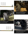 Tie Rod End Assembly For Raptor 350 YFM350 And Warrior 350 YFM350X ATV Beefed Up Steering For Rock Solid Control Replaces Worn Linkage To Stop Squeaks And Loose Steering Fits 1987 Through 2004 Warrior 350 And 2004 Through 2013 Raptor 350, gold tie rod ends with washers and cotter pins