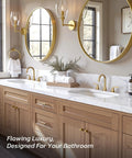Dope Brushed Gold 8 Inch Widespread Bathroom Faucet With Two Handles And Drain Assembly For 3 Hole Sinks Mid Century Modern Style