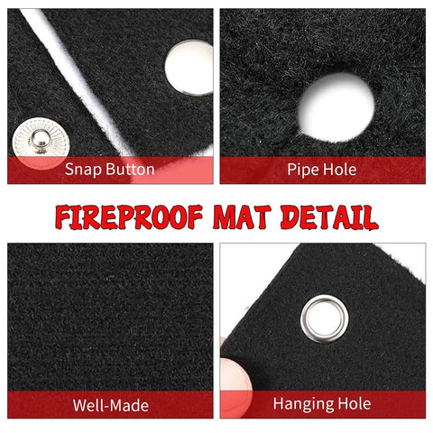 Close-up of Two 12x12 Inch Welding Blankets With Cutout Opening And Snap Button Wrap For Hands Free Soldering, brazing protection