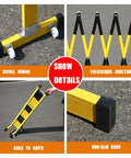 Heavy Duty Expandable Mobile Guardrail With Smooth Rolling Wheels And Quick Fold Design For Retractable Driveway Gates features a telescopic function and non-slip base.
