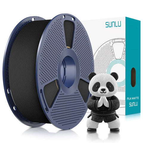 Matte Black PLA Filament 1.75mm 1kg Spool For 3D Printing Dimensional Accuracy with packaging and panda figure