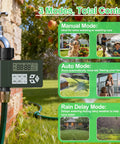 Hose Faucet Water Timer For Outdoor Garden Watering, Programmable Sprinkler Timer With Rain Delay, Manual And Auto Modes