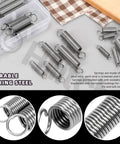 60 Piece Extension Spring Kit With 12 Sizes Stainless Steel Assortment displayed in an open storage box