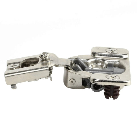 Close-up view of Heavy Duty Six Way Adjustable Half Inch Overlay Soft Close Cabinet Hinges For Face Frame Doors 105 Degree Pivot.